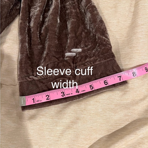 ESSUE Velour Paris Jacket Mocha Zip Up Oversized Hoodie Pockets SMALL - Picture 15 of 17